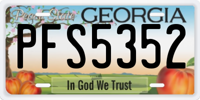GA license plate PFS5352
