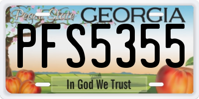 GA license plate PFS5355