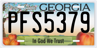 GA license plate PFS5379