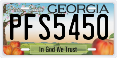 GA license plate PFS5450