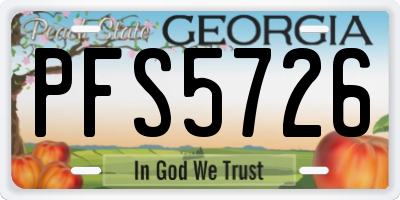 GA license plate PFS5726