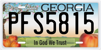 GA license plate PFS5815