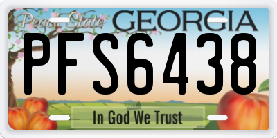 GA license plate PFS6438
