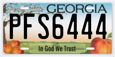 GA license plate PFS6444