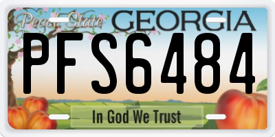 GA license plate PFS6484