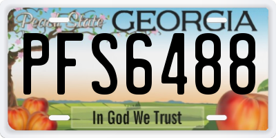 GA license plate PFS6488