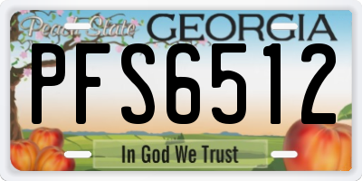 GA license plate PFS6512