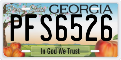 GA license plate PFS6526