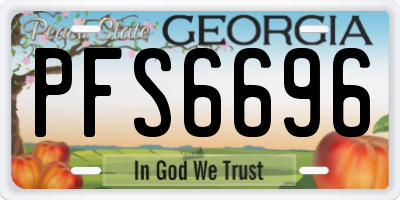 GA license plate PFS6696