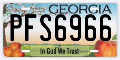 GA license plate PFS6966