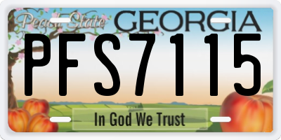 GA license plate PFS7115