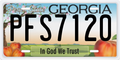 GA license plate PFS7120