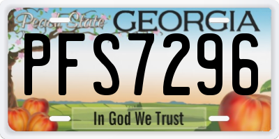 GA license plate PFS7296