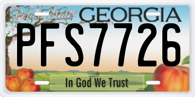 GA license plate PFS7726