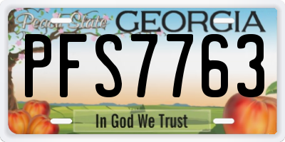 GA license plate PFS7763