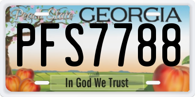 GA license plate PFS7788