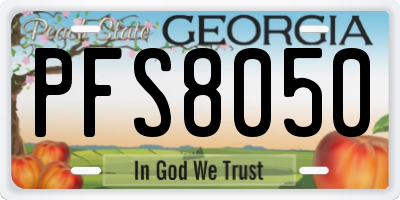 GA license plate PFS8050