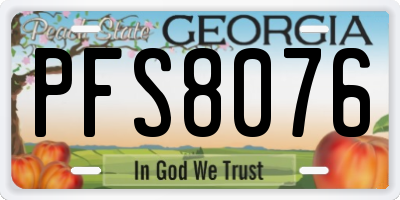 GA license plate PFS8076