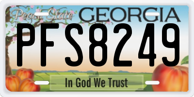 GA license plate PFS8249
