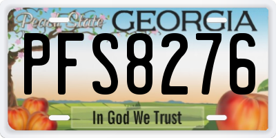 GA license plate PFS8276