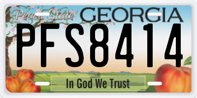 GA license plate PFS8414