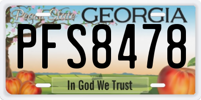 GA license plate PFS8478