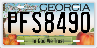 GA license plate PFS8490