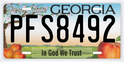 GA license plate PFS8492
