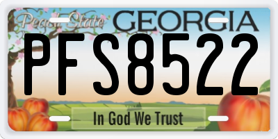 GA license plate PFS8522