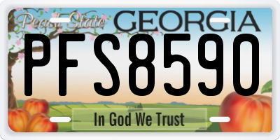 GA license plate PFS8590