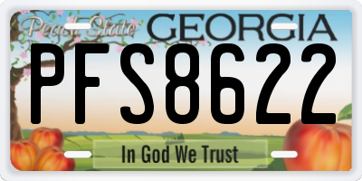 GA license plate PFS8622