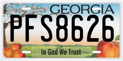 GA license plate PFS8626