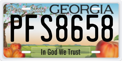GA license plate PFS8658