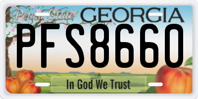 GA license plate PFS8660