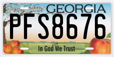 GA license plate PFS8676