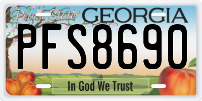GA license plate PFS8690