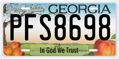 GA license plate PFS8698