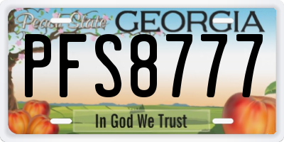 GA license plate PFS8777