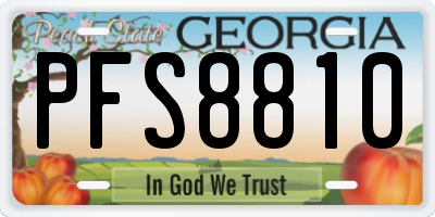 GA license plate PFS8810