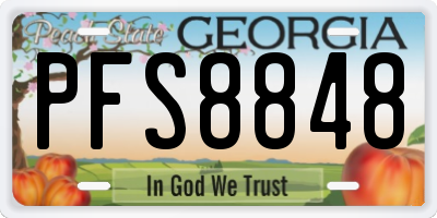 GA license plate PFS8848