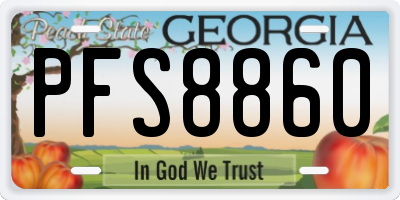 GA license plate PFS8860