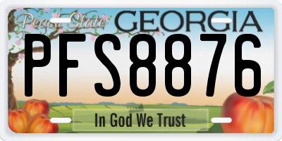 GA license plate PFS8876
