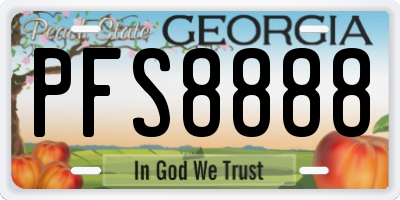 GA license plate PFS8888