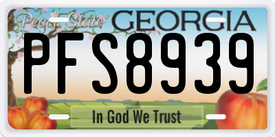 GA license plate PFS8939