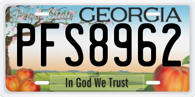 GA license plate PFS8962