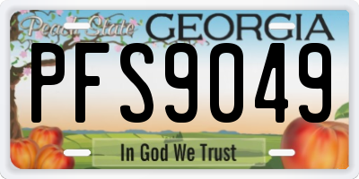 GA license plate PFS9049