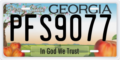 GA license plate PFS9077