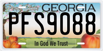 GA license plate PFS9088