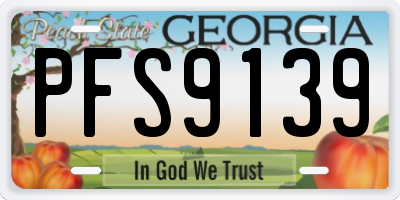 GA license plate PFS9139
