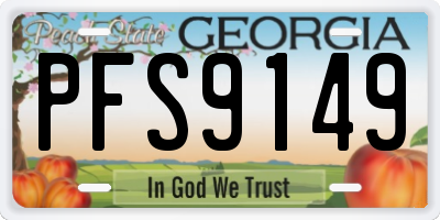 GA license plate PFS9149